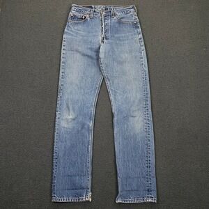 Vintage 90s Levis 501 Jeans Womens 29x32 Blue Denim Button Fly Made in USA